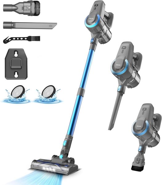 DEVOAC N300 Cordless Vacuum Cleaner, 6 in 1 Ultra-Lightweight Stick Vacuum, 2200mAh Battery Up to 40mins Runtime, Powerful Handheld Vacuum f