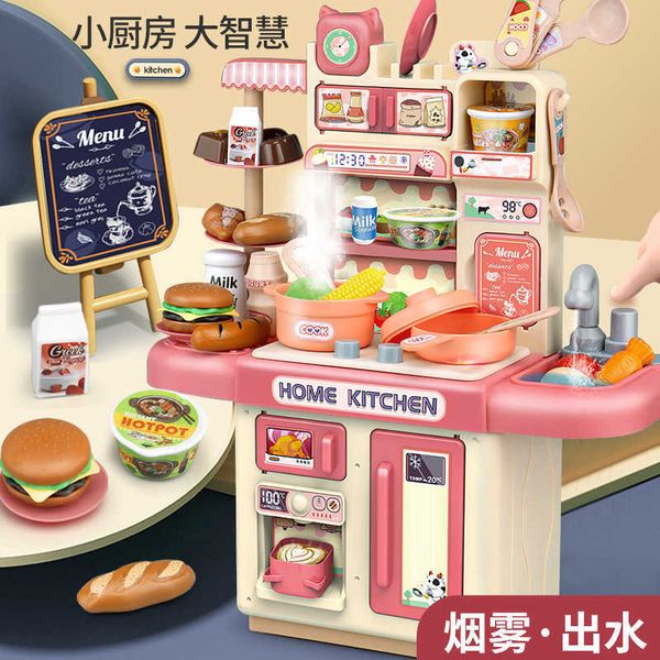 Cozinhas brincar com comida infantil infantil home kitchen speat simulação spray água mini mesa de mesa mesa de cozinha meninas brinquedos h