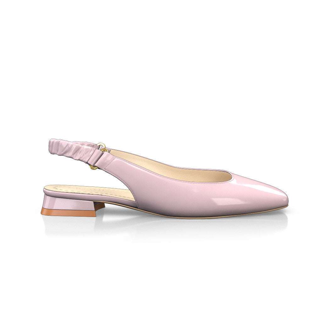 Ballerines slingback à bout carré Chaussures plates Sling Back Femme Faites main en Italie en Cuir Lavande Violet - Sur Mesure - GIROTTI 55861