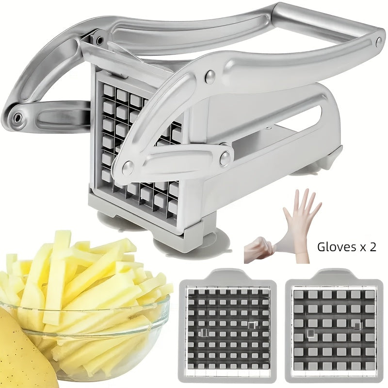 TEMU Stainless Steel Cutter, 36-46 Hole Cutting Blade For Making , Comes With 2 Blade Gloves, Stainless Steel Potato Slicer, Perfectly Cut Potatoes,