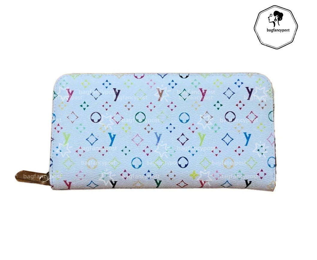 Elegant Designer Women&#039;s Wallets Fashion Zippy Long Purse Classic Multicolor Floral & Monogrammed Card Holders Premium Quality Small Clutch Bag