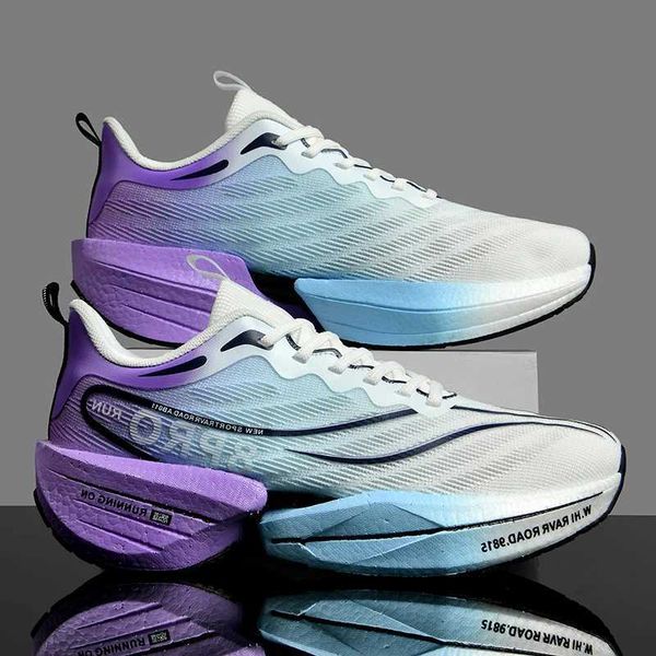 Carbon Plate Running Shoes Marathon Men Sports Breathable Lightweight Womens Comfortable Athletic Nonskid Air Cushion SneakersC250211