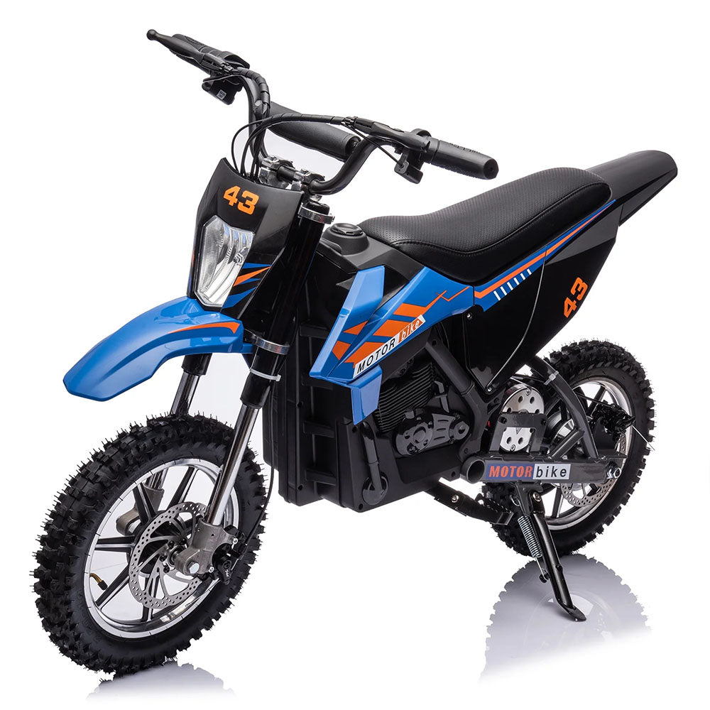 Garvee 36V Kids Electric Dirt Bike, 36V, 350W, 15.5MPH, LED, 175lbs Max - Blue