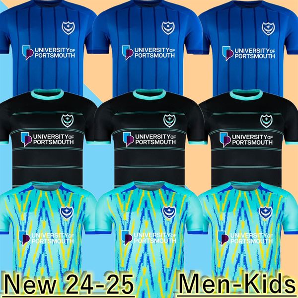 2024 2025 Portsmouth FC soccer jerseys 24 25 SILVERA WILLIAMS LANG MCLNTYRE BISHOP LANE POOLE Portsmouth jersey football shirts Mens Kids Ki