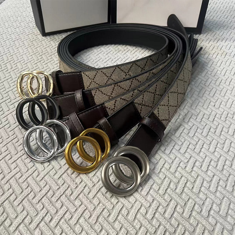 Designer Belt Genuine Leather Belts with Spots for Man Woman Retro Classic 5 Automatic Smooth Buckle Options Jeans Strap 3.8cm Width