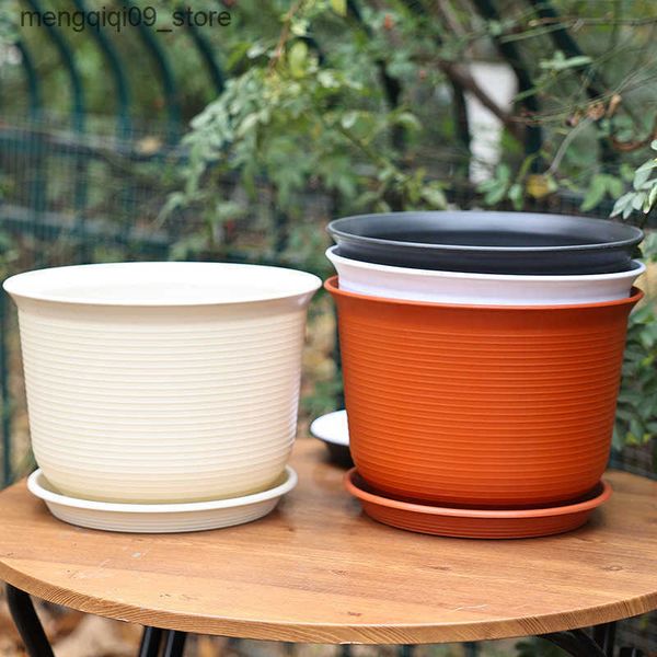 Planters plastic flowerpot resin environmentally friendly material imitation ceramic flowerpot green rose succulent small flowerpot L240910