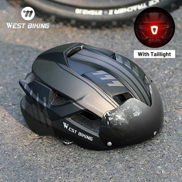 Cycling Helmets WEST BIKING Bicycle Helmet MTB Road Cycling With Taillight Helmets Integrally-molded Safety EPS+PC Ultralight Sport Bike Hel
