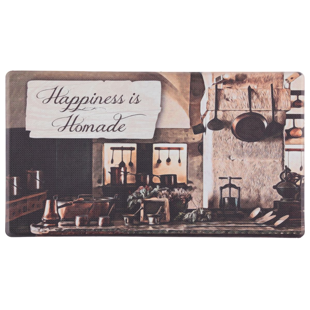 Oil & Stain Resistant Anti-Fatigue Printed Kitchen Floor Mat - Happiness - 18" x 30"