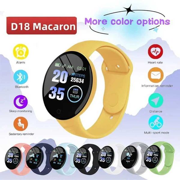 High Quality D18 Smart Bracelet Real Step Count Fashion Alarm Clock Watch BT Music Fitness Tracker Sports Smartwatch Android D20 O241213