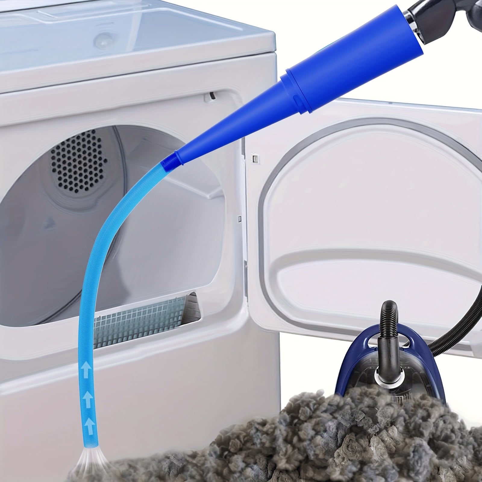 TEMU Dryer Vent Cleaning Hose Kit, Deep Cleaning For Washing Machine, Removes Lint With Vacuum Hose Attachment
