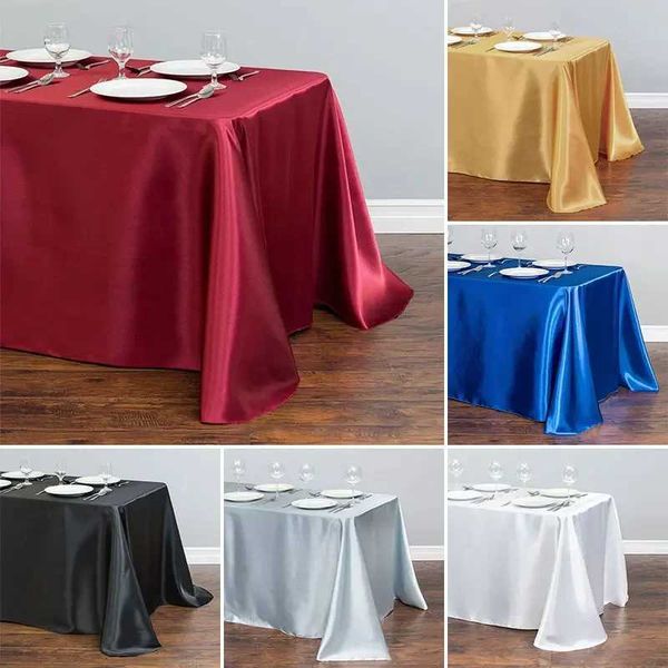 Rectangular tablecloth satin tablecloth wedding Christmas baby shower birthday party decoration dining table cover table mat Y250116
