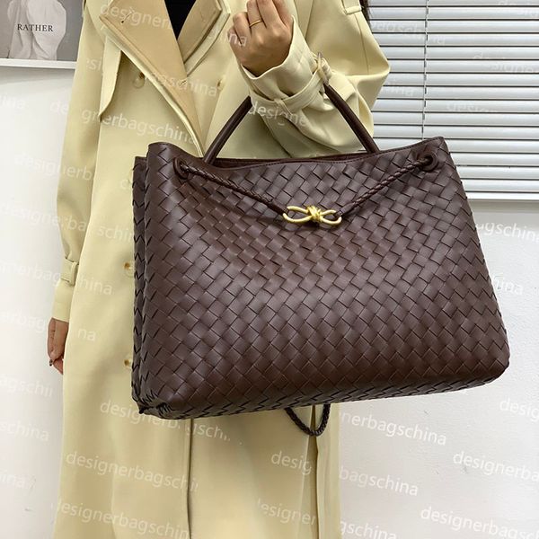Large Size Tote Bag 10a Shopping Bags Leather braid Handbags Travel Shoulder Knitting Genuine Leather Designer luxury Underarm Plain Women H