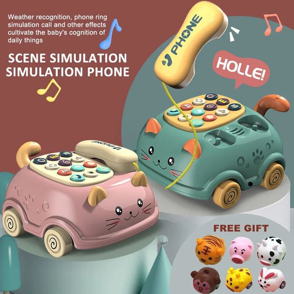 Baby Educational Learning Toys 0 12 months Montessori Lights Musical Piano Mobile Phone Girl Kids Child Telephone Story Machine 250109
