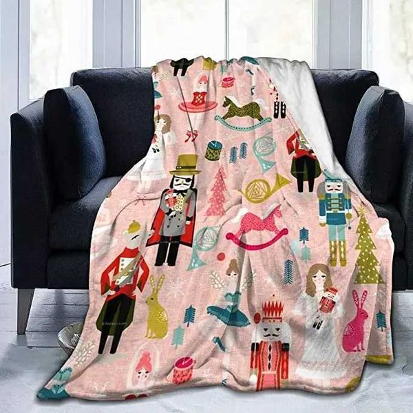 Blanket Nutcracker Christmas Tree Star Throw Blanket Ultra Soft Velvet Blanket Lightweight Bed Blanket Quilt Durable Home DecorC250116