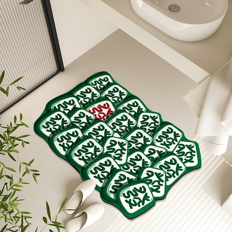 Toilet Door Mats Toilet Door Absorbent Floor Mats Home Bathroom Non-slip Foot Mats Fortune Carpet