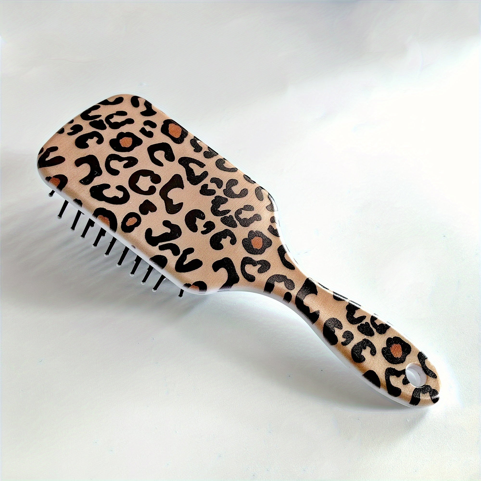 TEMU Animal Print Hair Brushes, Small Size, Nylon , Abs Plastic Handle, Stylish Hair Styling, Cow, Leopard, Zebra, , For Normal Hair Type