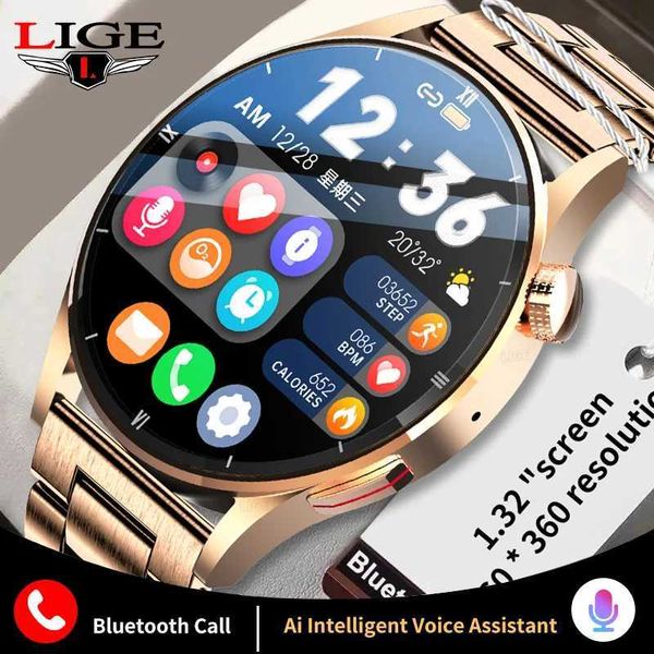 High Quality LIGE New BT call Smart Watch Mens Physical Health Watches Women Body Temperature Infrared Blood Oxygen Monitor Smartwatch O2412
