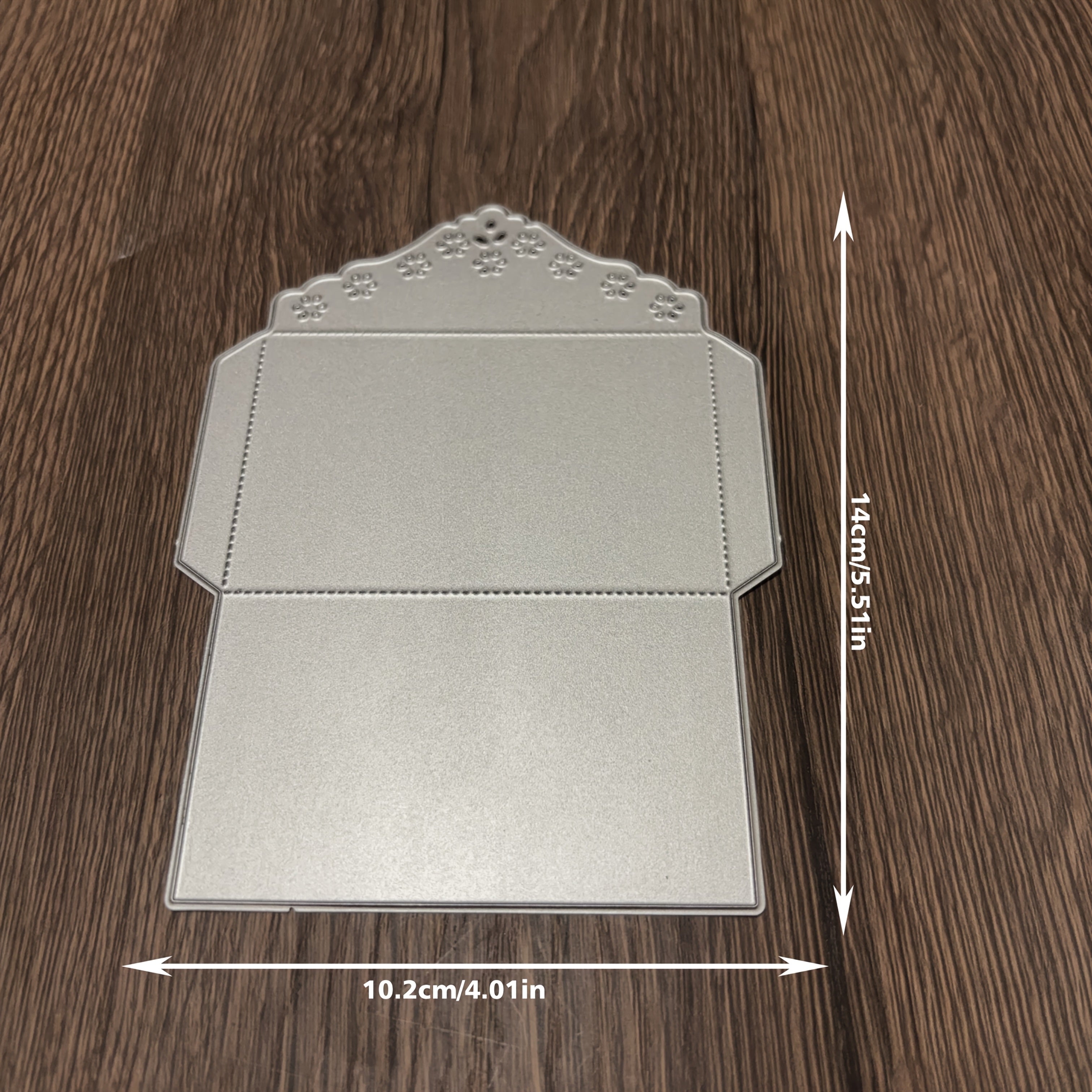 TEMU Silvery Gray Lace Metal Cutting Die For Scrapbooking, Diy Greeting Card Making & Gift Card Crafting - Whimsical Embossing Stencil With Floral