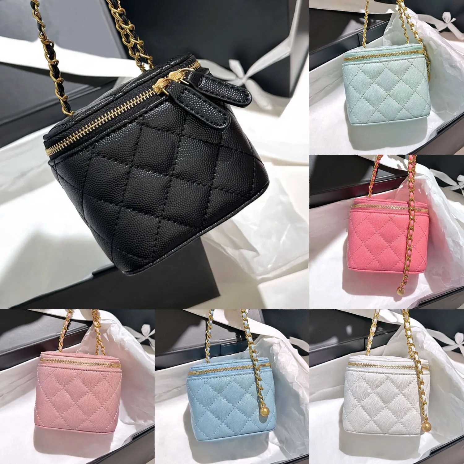 Women Crossbody Bags Shoulder Handbags Designer Luxury Mini Portable Box Cosmetic Lipstick Bag Sheepskin Black Ladies Fashion Small Purses Golden Ba