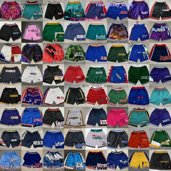 Just Don XS-XXXL Carter Basketball Shorts Team Hip Pop Pant With Pocket Zipper Sweatpants Classic Vintage Breathable Gym Training Beach Shor