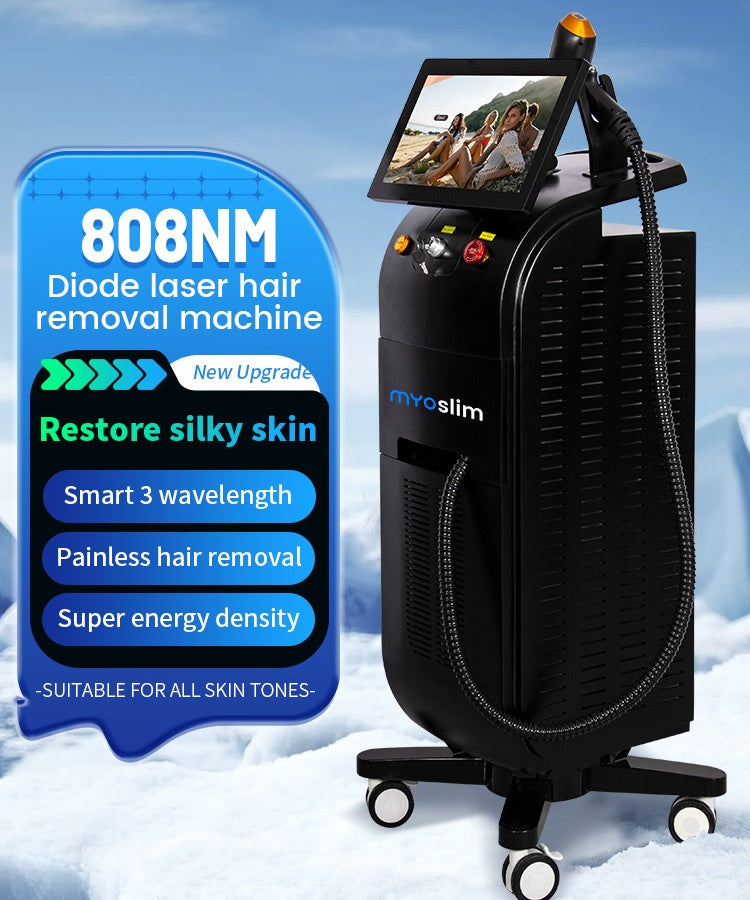 High-end Diode Laser Hair Removal System With Ice Cooling For Beauty Salon Safe Permanent Hair Removal and Skin Rejuvenation