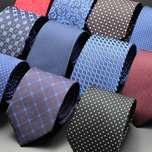 Mens fashion tie 8cm classic collar plain weave tie business tie mens necklace gift accessories jacquard tie Corbatas Y240925