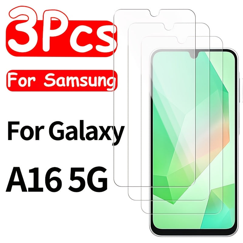 TEMU 3-pack Tempered Glass Screen Protector For Galaxy A16 5g, Scratch-resistant, , Phone Accessory
