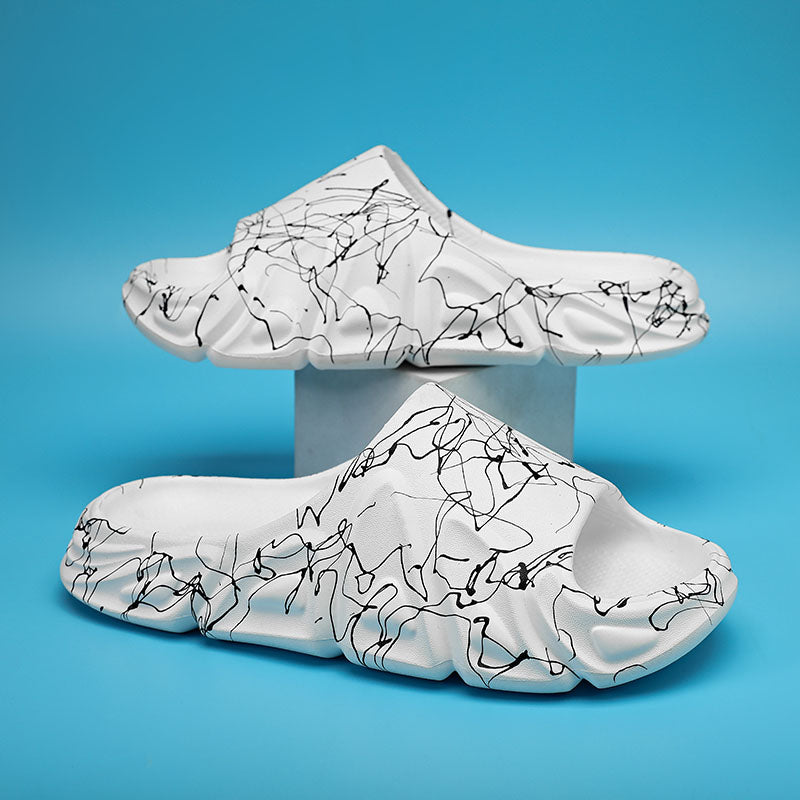 2023 Fashion Men Slippers Outdoor Indoor Sandals Beach Mens Flip-flops Soft Thick Sole Slides Casual Shoes Mens Slippers Home