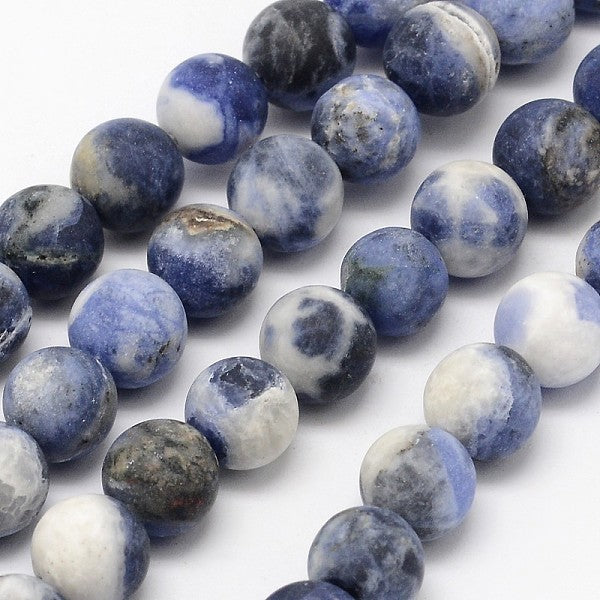 Chapelets de perles en sodalite naturelle