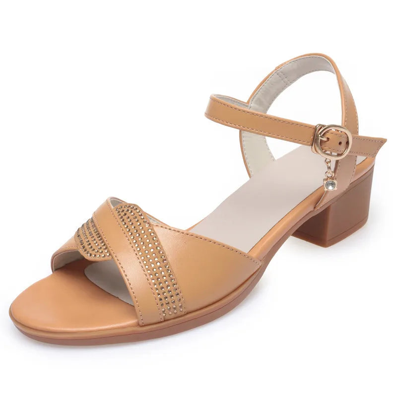 AIYUQI Women Sandals Genuine Leather Summer Wedge Women Shoes Large Size Casual Sandals Ladies