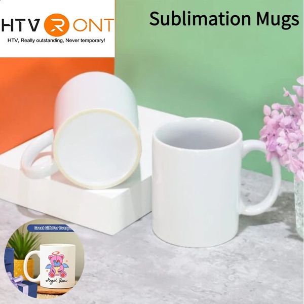 HTVRONT 126 Pack 11OZ Sublimation Cup Set Classic Blank Beverage with Handle DIY Coffee Gift for Paper 240903