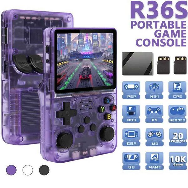 New Arrival R36S Retro Video Game Console 128GB Handheld Game Console Dual System Open Source Linux Portable Video Game Console Childrens Gi