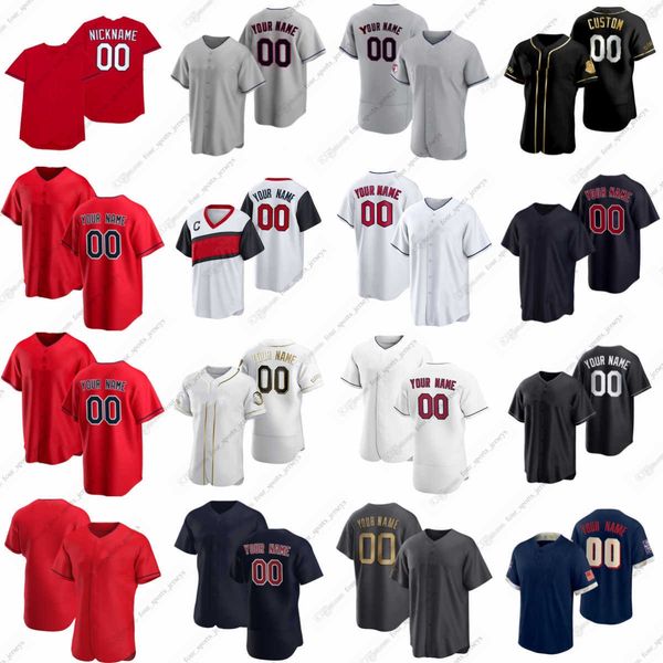 2023 Custom Baseball Jersey Ramirez Gimene Bieber Allen Battenfield Clase Curry De Los Santos Herrin Karinchak Morgan Plesac Quantrill
