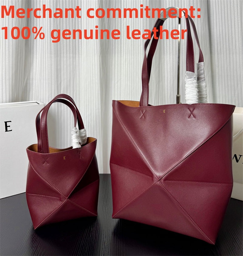 Luxury Puzzle Fold tote bag 10A Designer bags Womens mens genuine leather Shoulder Bag fashion handbags cowhide travel bag high capacity weekend Geo