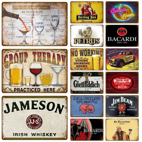 Metal logo decoration grid wall decoration bar kitchen bar home beer brand grid retro wine tin logo people cave club decoration X241113