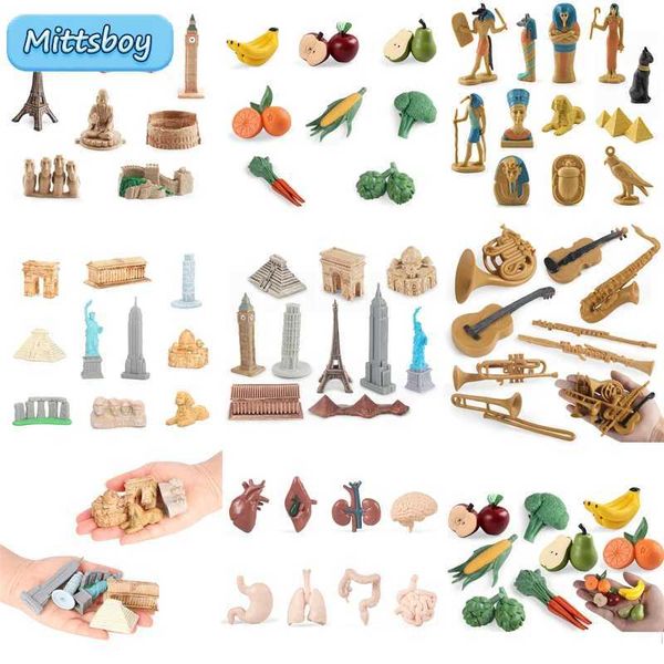 Montessori Mathematics Toys Simulation Architecture Human Body Instruments Plants Pyramid Architecture Childrens Education Toys W240827