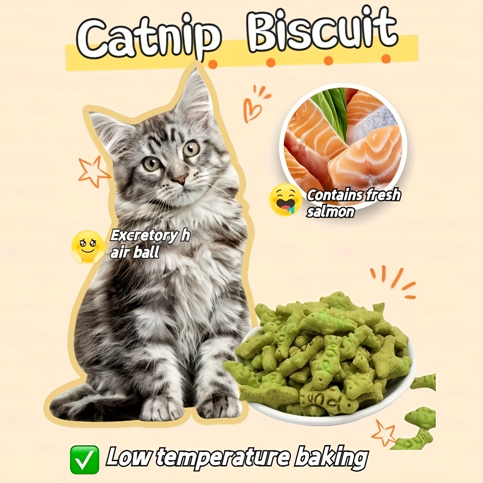 TEMU Catnip Snack Fish Dried Grain Molar Stick Teeth Cleaning Nutrition Fattening Hairball