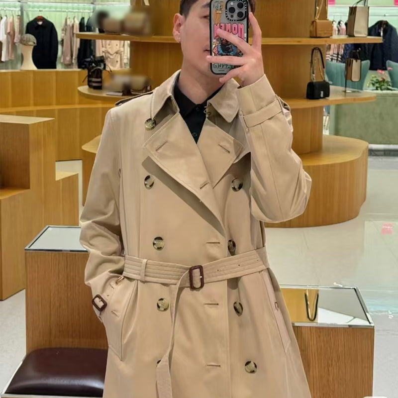 Trench Coat Man Slim Jacket corset Long outerwear cotton waterproof double-breasted puffer jacket Premium Clothing for the Workplace