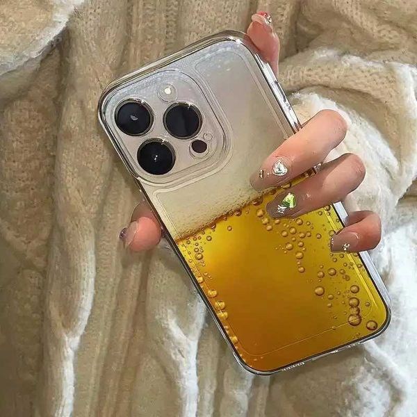 Cold Beer Phone Case For iPhone 16 15 14 13 12 11 Mini Pro Max X XR XSMax 7 8 Plus SE20 Transparent Cover P240914