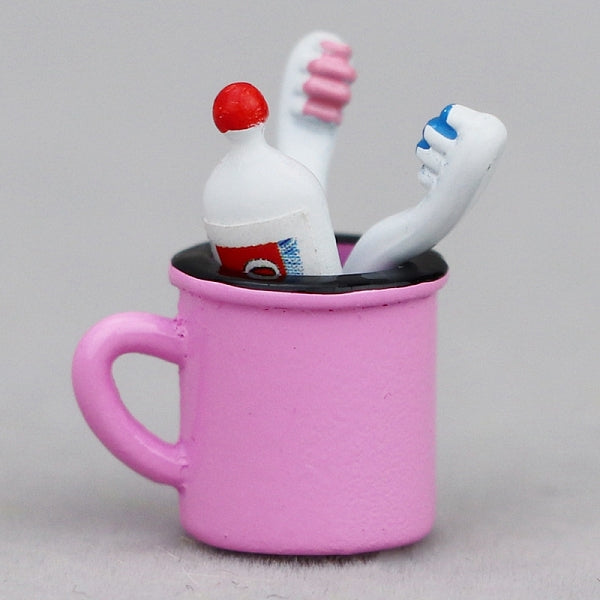 Legierung Zahnbürste Zahnpasta Set Miniatur Ornamente