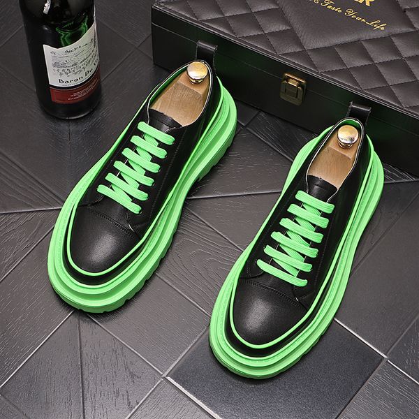 New Luxury Casual Genuine Leather Green High-quality Leisure Tooling Shoes Comfortable Inside Handmade Trend Fashion Wedding dress shoes