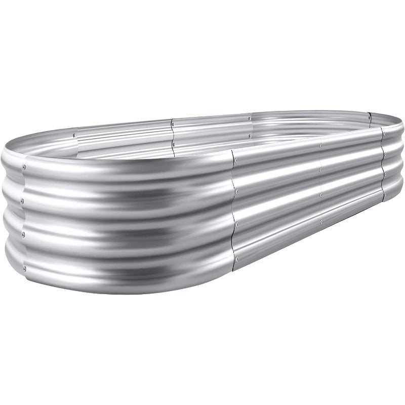 TEMU 1pc- 2pcs- 4pcsgalvanized Raised Garden Bed Kit, Galvanized Planter Garden Boxes Outdoor, Oval Large Metal For Vegetables