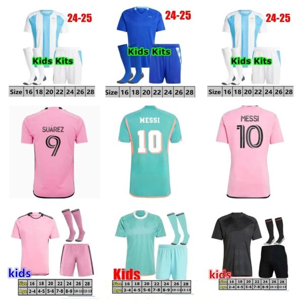 Baby Kids 24-25 Inters SUAREZ Miami Soccer Jerseys Kits 2024 2025 Argentina Home Away Third GARNACHO Sergio Jordi Alba DI MARIA L.MARTiNEZ K