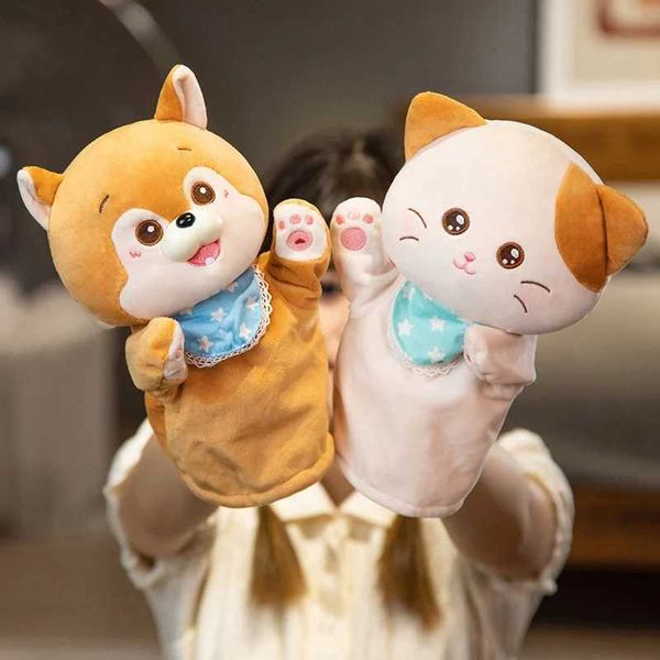 Stuffed Plush Animals Toys Hand Finger Story Puppet Kawaii Dolls Educational Toys Cat Deer Panda Shiba Inu Birthday GiftXJ240827