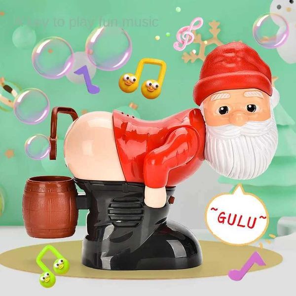 New Christmas Fun Bubble Toys Santa Claus Bubble Machine Electric Santa Claus Butt Bubble Blower with Music Light Christmas ChildrenW240902