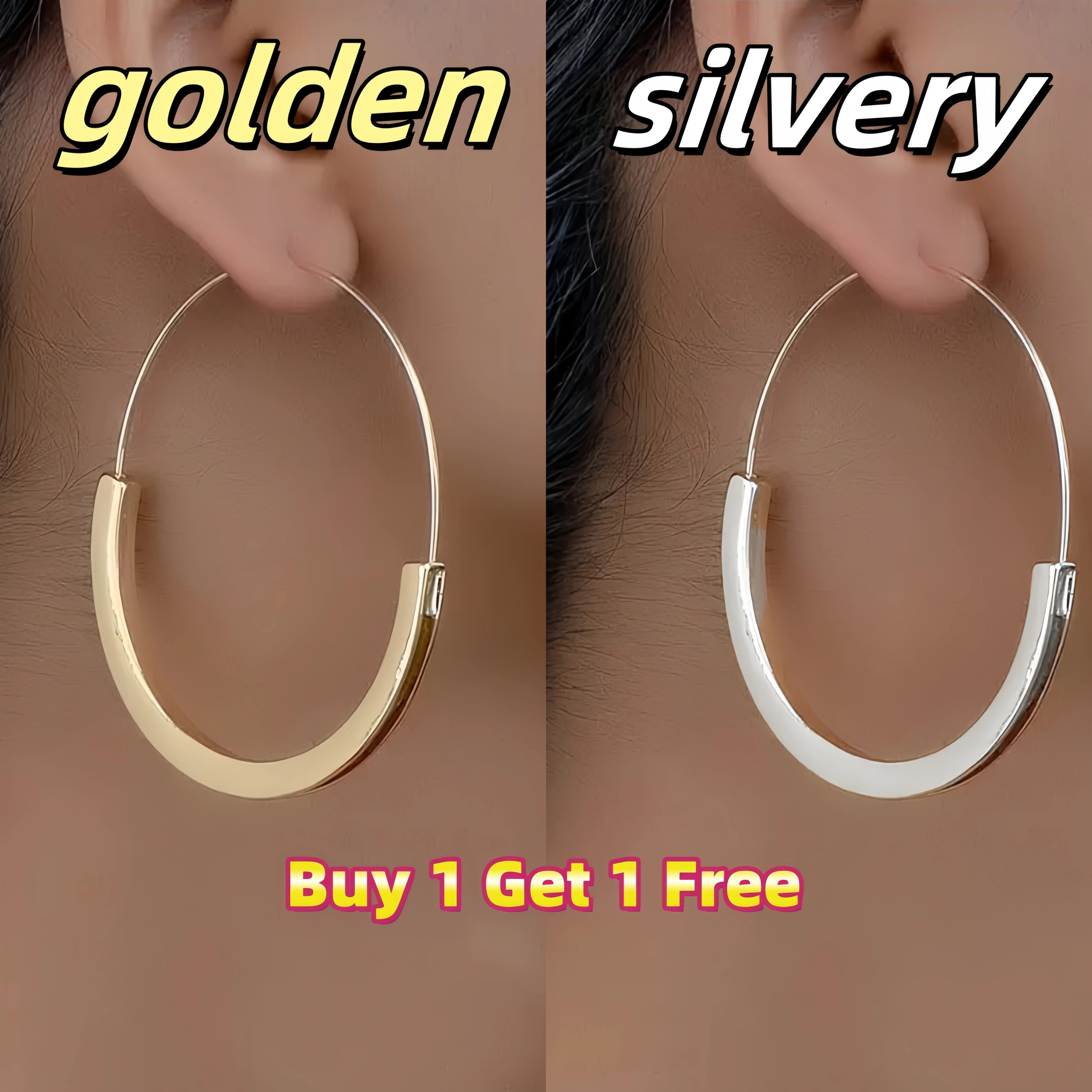TEMU Of European Fashion Simple Metal Large Hoops Ladies Holiday Birthday Date Dance Party Wedding Party Holiday Shopping Daily Accessories
