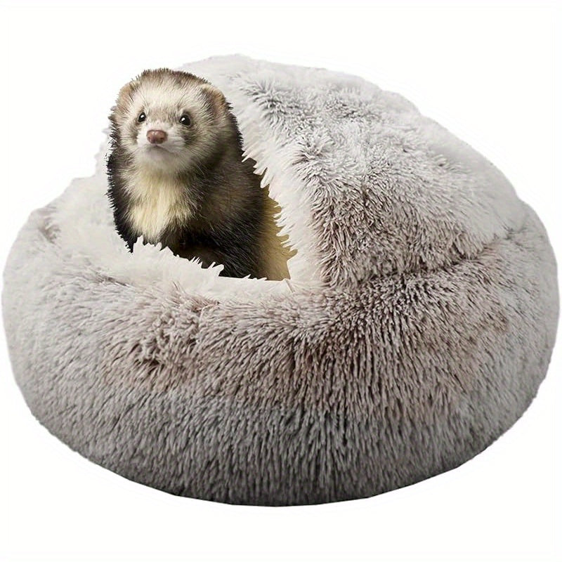 TEMU Cozy Ferret Bed Cave & Hiding - Plush White Fabric Small Pet Nest With , Ideal For And In Cages, Pet Ferret Hanging House