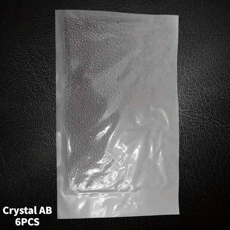 TEMU 6 Sheets Iron-on Transfers - Rhinestones For Clothing, Bags, And Accessories - Heat Transfer Decals For Diy Bling Decor, Clothing Embellishments