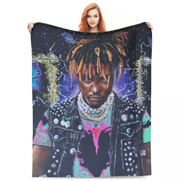 J-Juice Wrlds Flannel Blanket Musician Super Soft Bedding Throws for Living Room Travel Printed Bedspread Sofa Bed CoverB270715