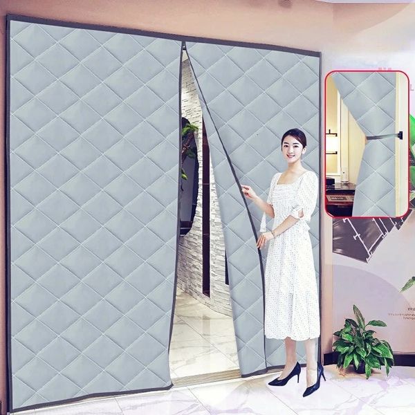 Sheer Curtains Home Magnetic door curtains self-adhesive thick screen partition living room to keep warm windproof door curtains 241107